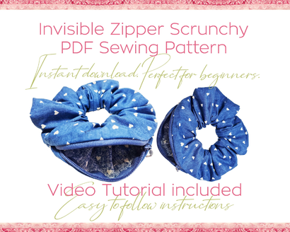 Invisible Zipper Scrunchie Pattern by Evie Sews Pattern Shop