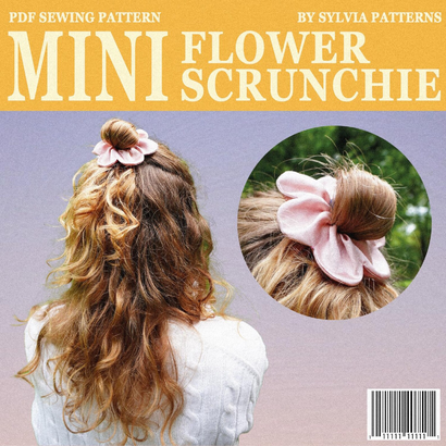 Mini Flower Scrunchie Pattern by SylviaPatterns