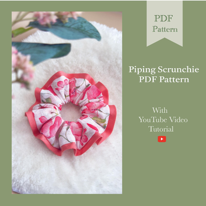 Vintage Piping Scrunchie Pattern by SewingPandaPatterns
