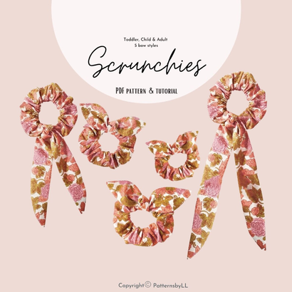 Multi-Size Scrunchie with Bow by PatternsbyLL