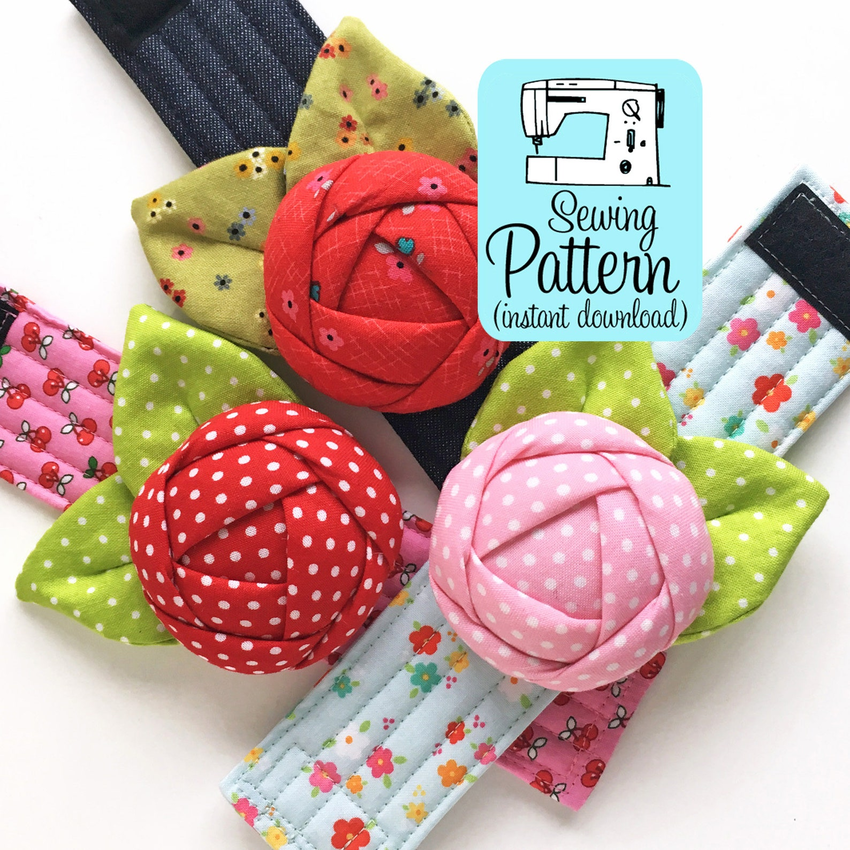 Rose Pincushion Cuff Bracelet