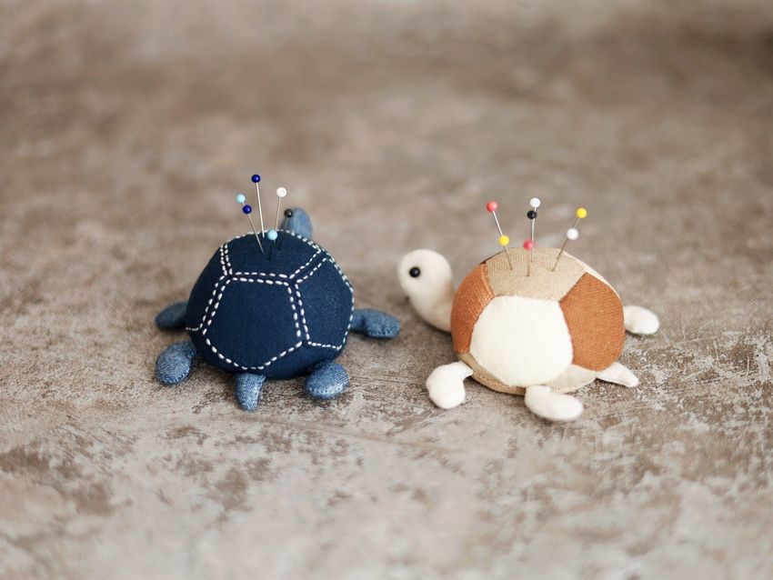 Hand-Sewn Turtle Pincushion