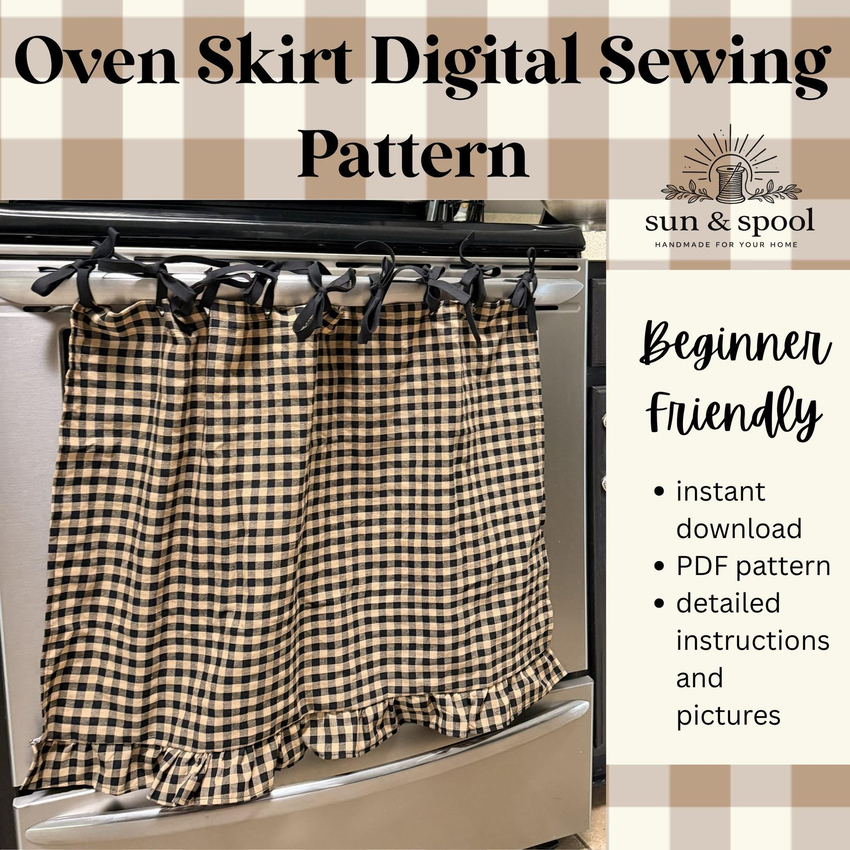 Cottagecore oven door skirt sewing pattern