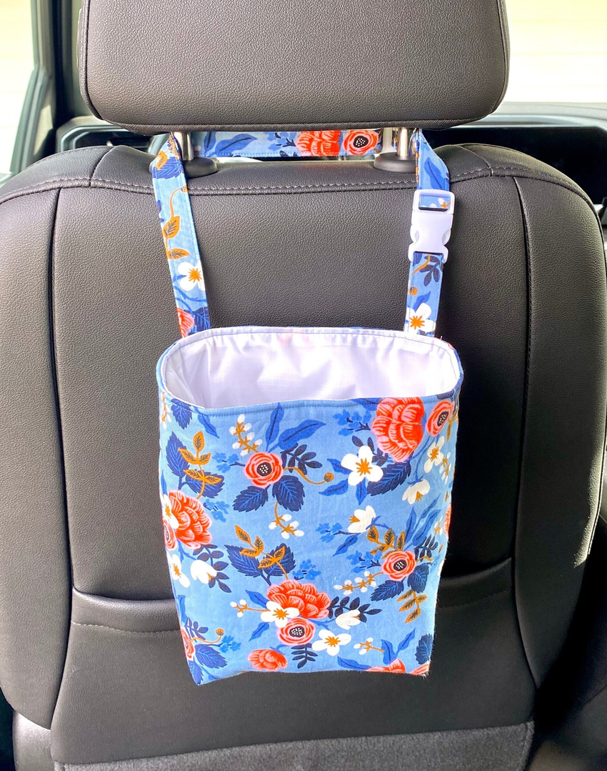 Car seat back litter bag sewing pattern