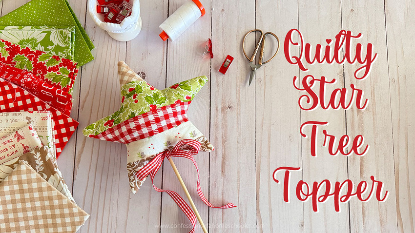Free Quilty Star Tree Topper by Confessions of a Homeschooler