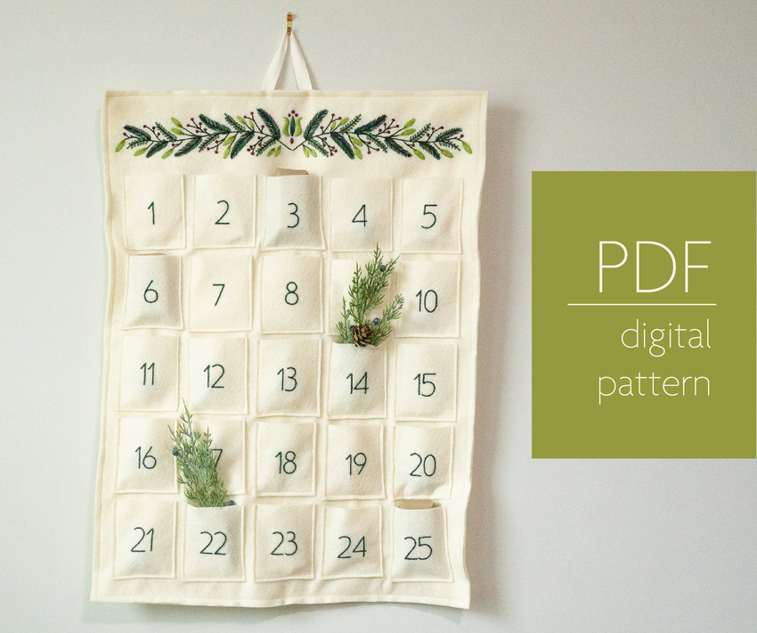 Scandinavian embroidered heirloom calendar