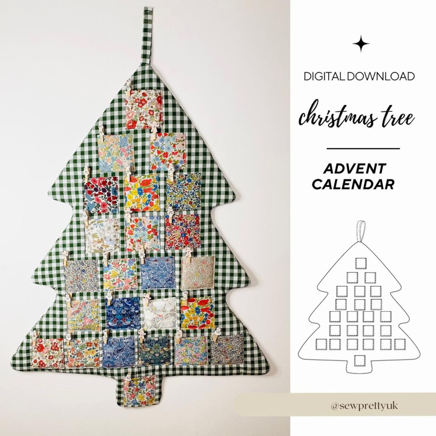 tree-shaped advent calendar PDF pattern