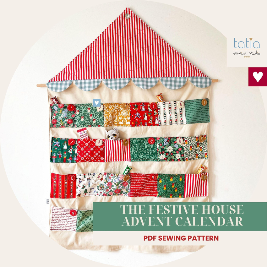 Festive holiday house wall hanging