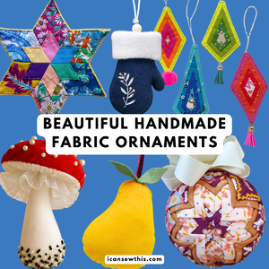 Handmade fabric christmas ornaments that look like boutique decor - DIY fabric christmas ornaments to sew from scraps felt and velvet