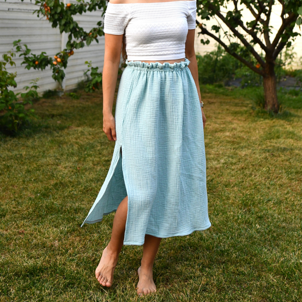 DIY double gauze skirt sewing tutorial