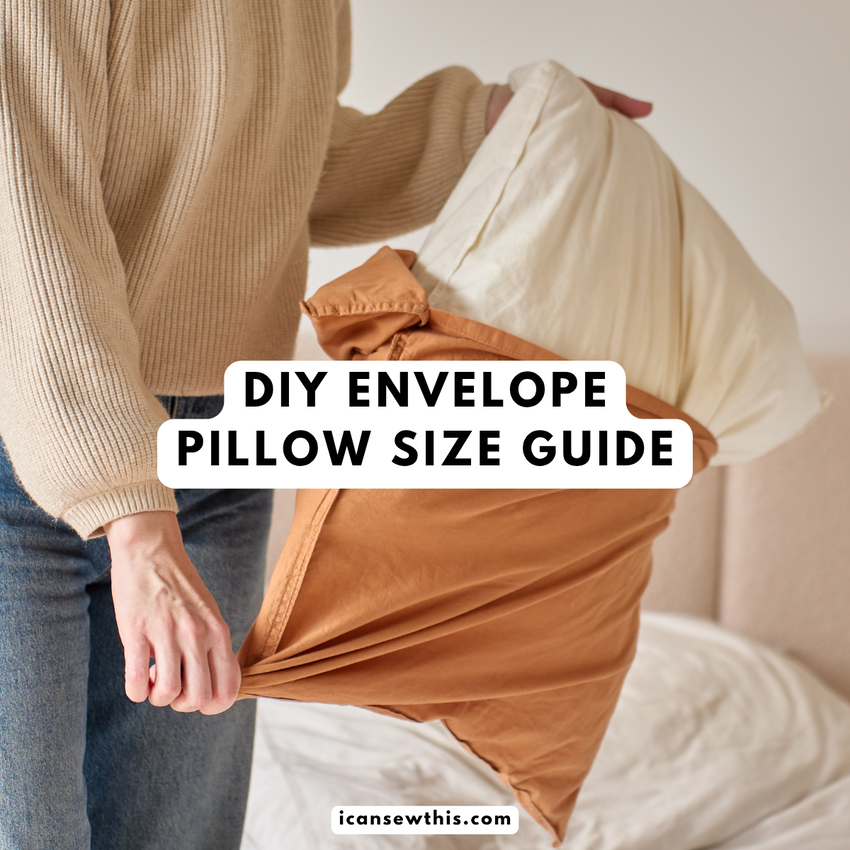 How to calculate fabric for any envelope pillow cover - Easy envelope pillow size chart and fabric formula