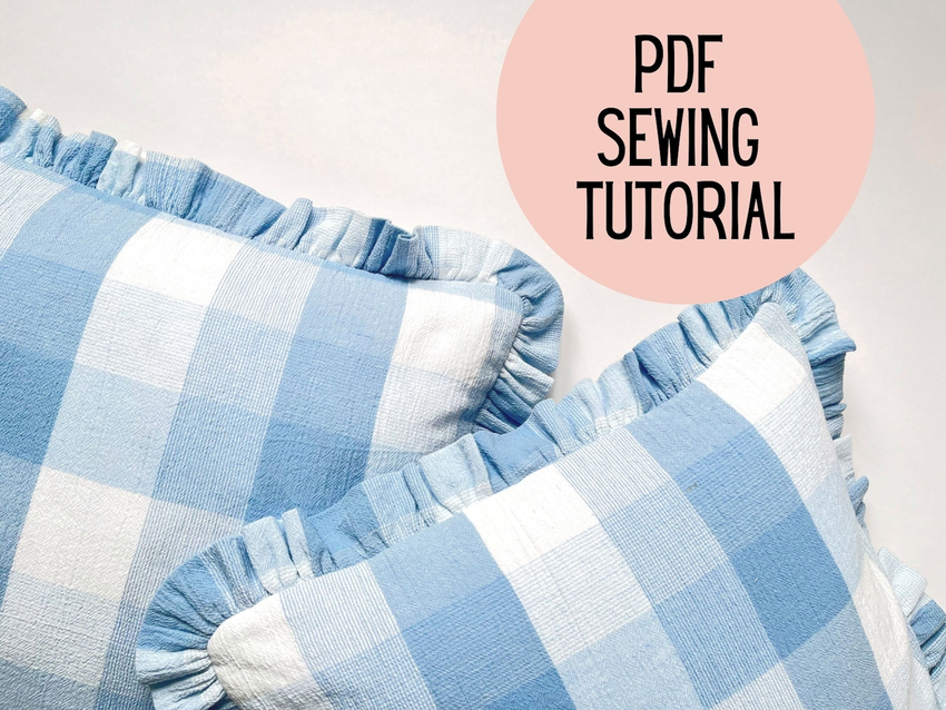 Printable Ruffled Cushion Pattern by PinCutSewStudio