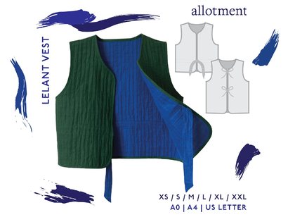 Lelant Vest Sewing Pattern by AllotmentClothing