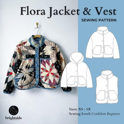Quilted Flora Jacket & Vest Sewing Pattern by BrightsidePatterns