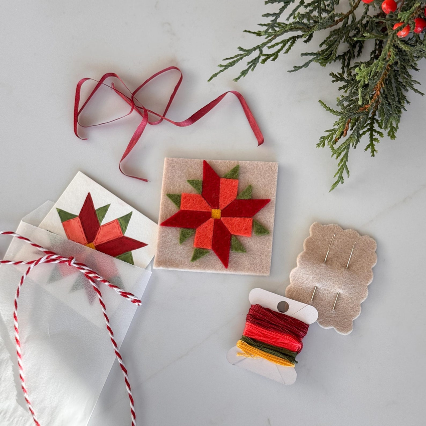 Poinsettia Felt Ornament Craft Kit by Hellograciemakes