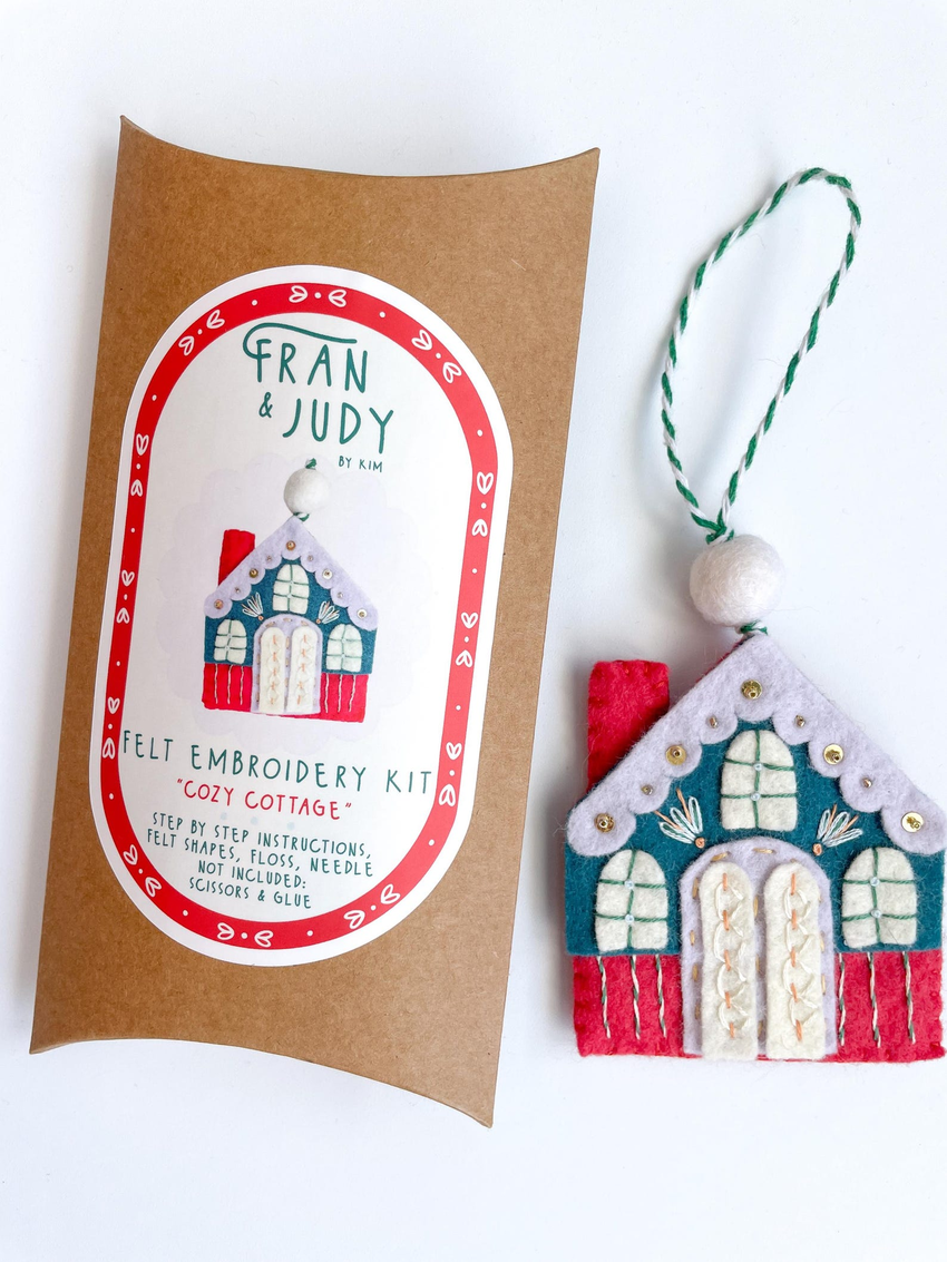 Felt Embroidery Cozy Cottages by FranAndJudyByKim
