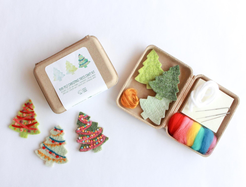 Felt Christmas Tree Mini Felting Kit by Sheepcreekstudio