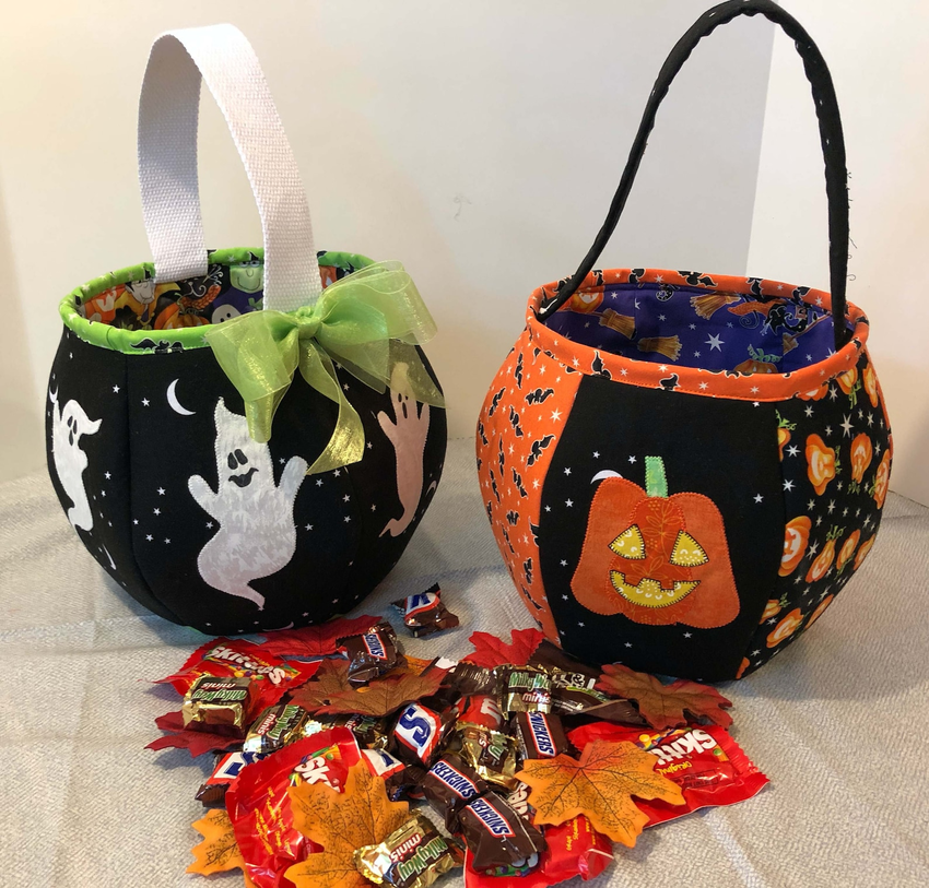 Hexagon base trick-or-treat basket