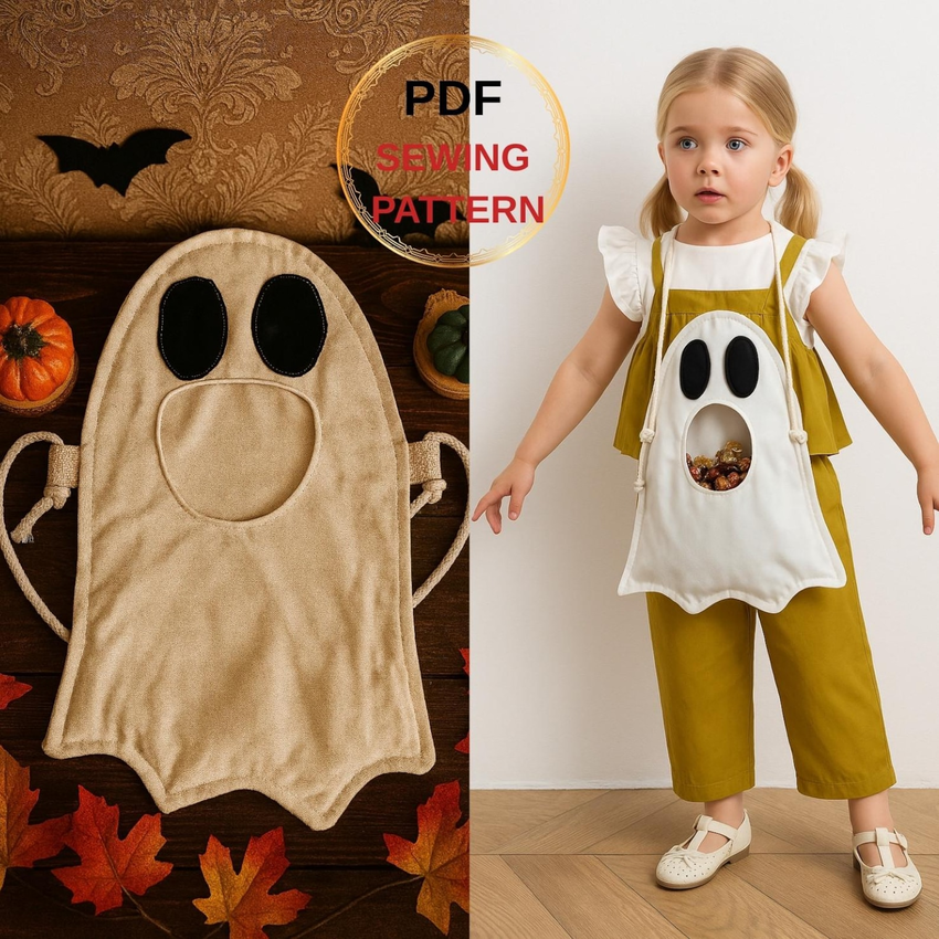 Ghost shoulder bag with open candy mouth