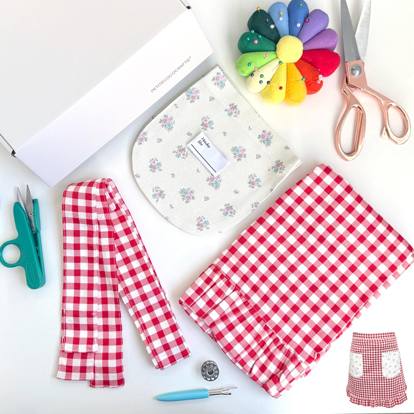 Vintage apron craft box by PetiteCocoCrafts