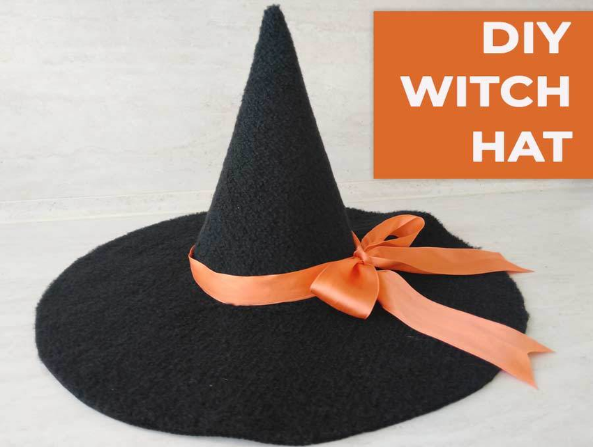 Custom-fit felt witch hat with online calculator by Hello Sewing