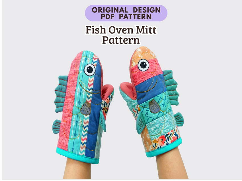 Fish Oven Mitt PDF by DelightQuiltPatterns