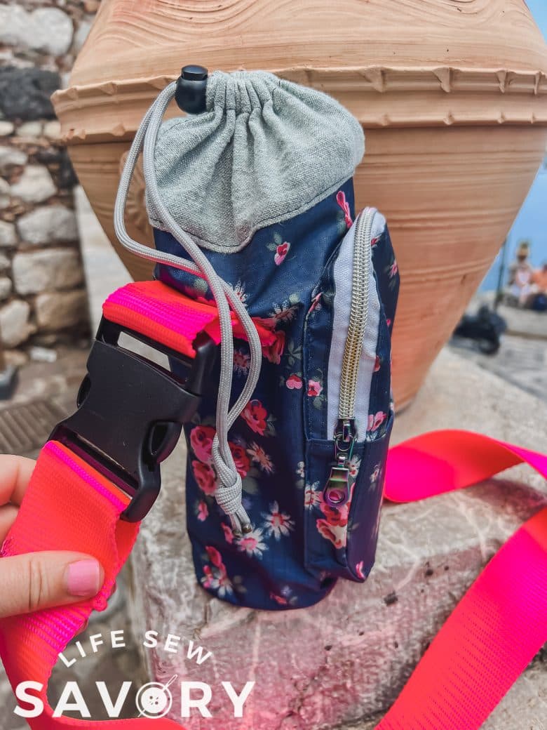 Free DIY Water Bottle Holder with Phone Pocket by Life Sew Savory