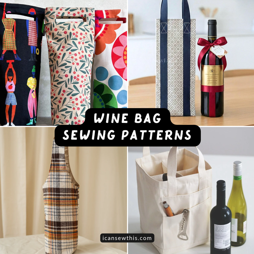 Best wine bag sewing patterns to make for handmade gifts - How to sew a reusable wine bottle bag with beginner patterns