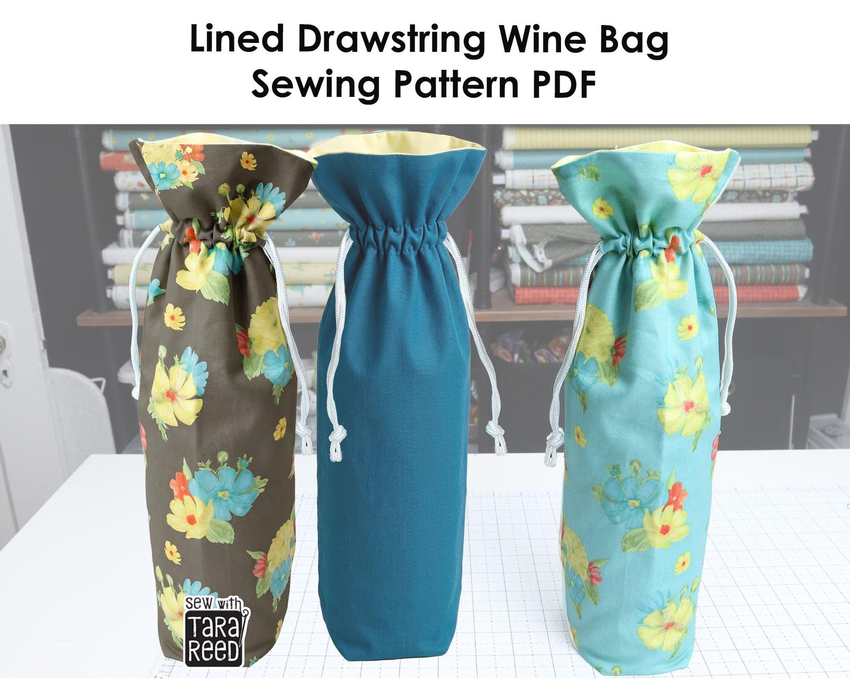 Drawstring Wine Bag Sewing Tutorial