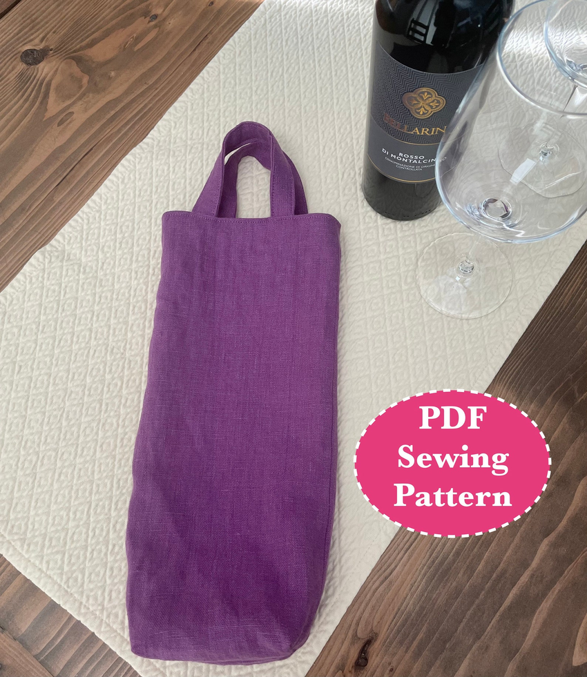 Wine Bag with Handles Sewing Pattern: Beginner PDF