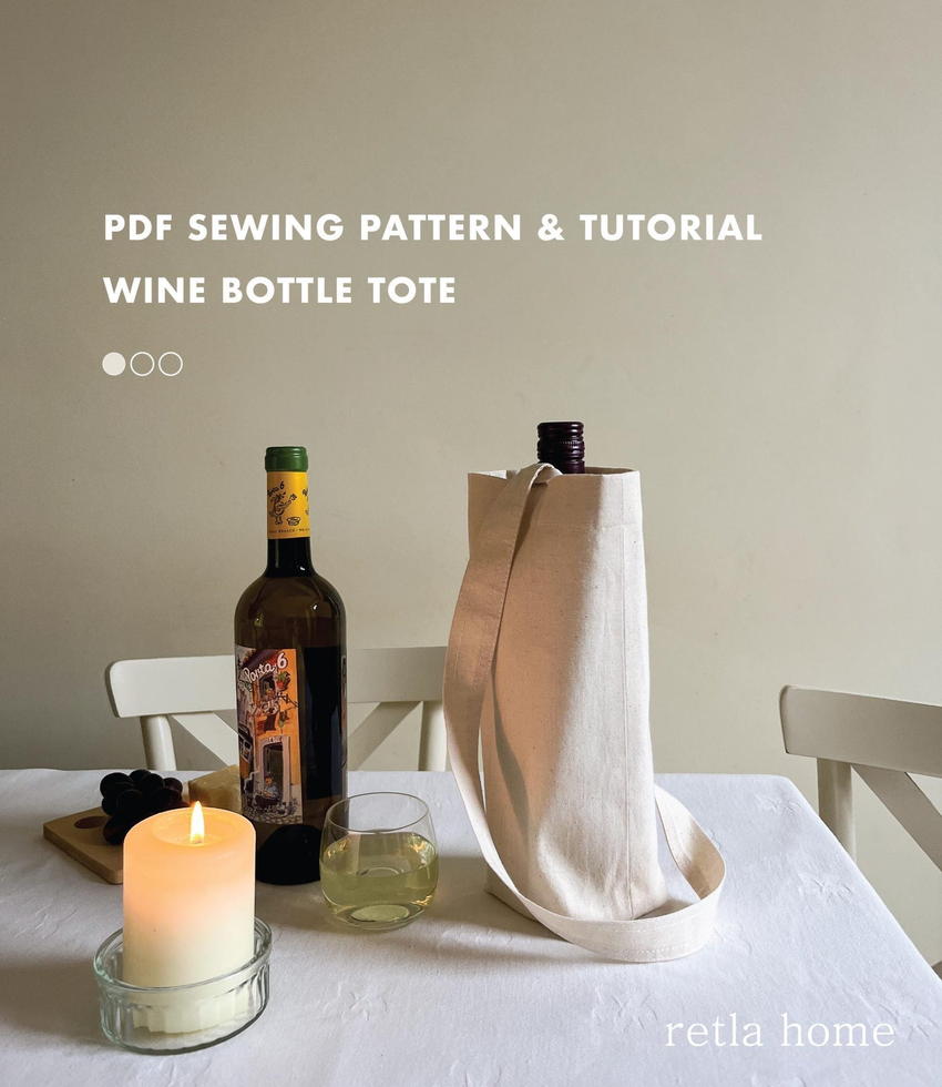 Beginner Sewing Pattern & Tutorial - Wine Bottle Bag